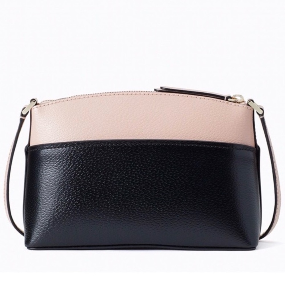 Kate Spade Leather Black & Pink Crossbody Bag Pebbled Adjustable Strap NWOT - Picture 3 of 16